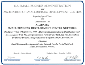 SBDC Accreditation Certificate SBDC Accreditation Certificate