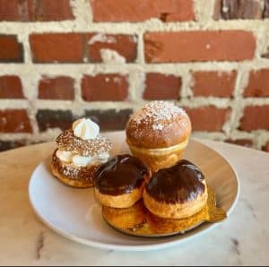 a doughnut on a plate