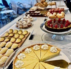 a bunch of food on a table